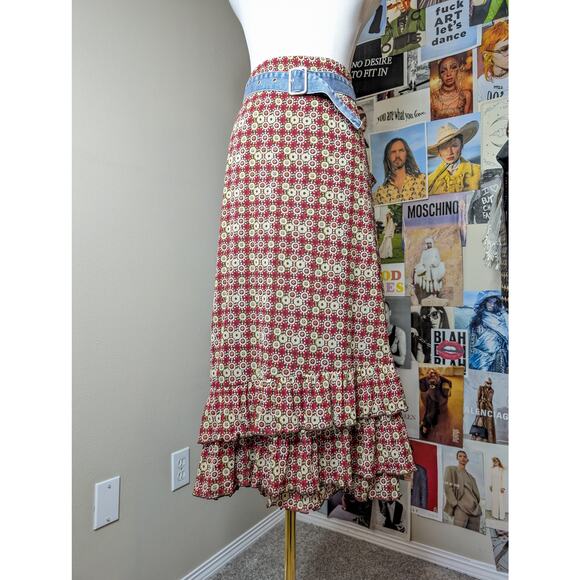 Western Pattern Ruffle Skirt - Picture 1 of 6